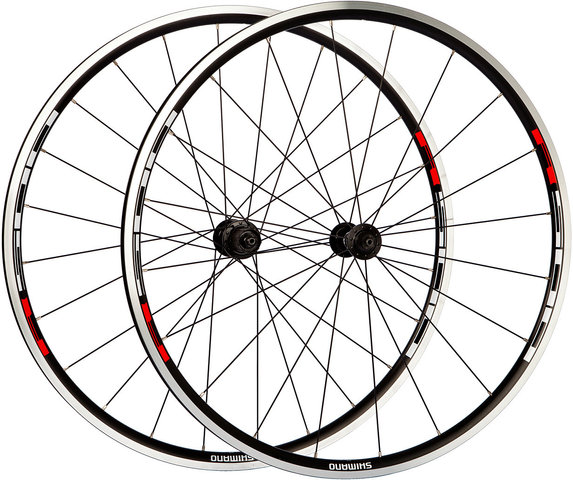 Shimano Juego de ruedas WH-R501 - negro-rojo/28" Satz (RD + RT) clincher Shimano