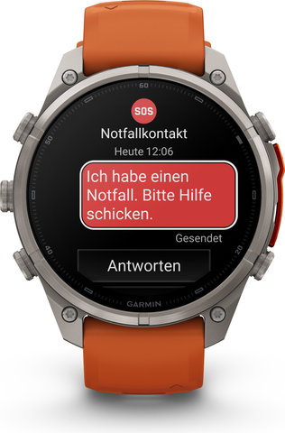 Garmin fēnix 9 Pro – inReach AMOLED Titan 47 mm Multisport-Smartwatch - autumn orange-spark orange