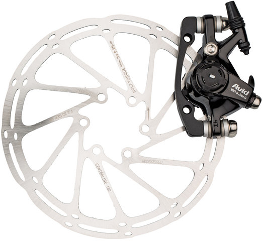 Avid BB7 Road S Scheibenbremse mit Bremsscheibe - black anodized/VR/HR 160 mm Scheibe