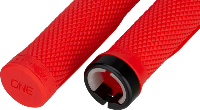 OneUp Components Lock-On Lenkergriffe - red/136 mm