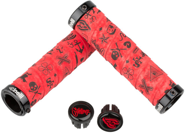 Cinelli Mike Giant Art Lock On Grips - red/129 mm