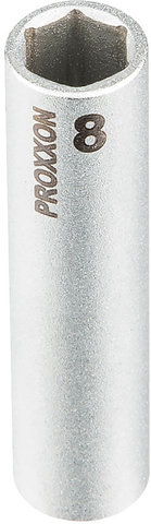 Vaso largo de 1/4" - plata/8 mm