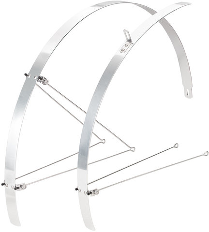 Flat Fender Schutzblech Set VR+HR - silber/32 mm / 28" Flat Fender Schutzblech Set VR+HR - silber/32 mm / 28"