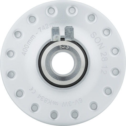 SON Delux 12 Disc Center Lock Hub Dynamo - silver-anodised/32