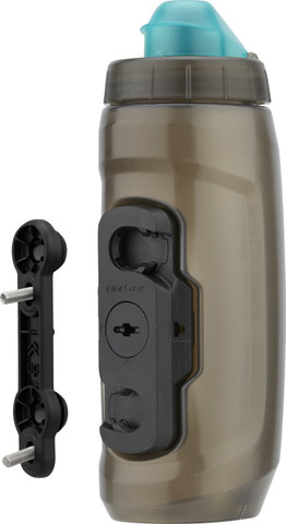 FIDLOCK TWIST antibacterial water bottle 590 ml with bike base mounting system - transparent black/590 ml