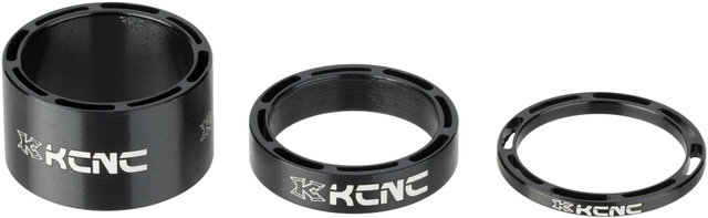 KCNC Hollow Headset Spacer Set für 1 1/8" 3-teilig - black/3/8/20 mm