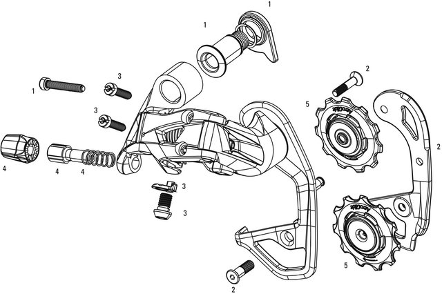 SRAM 22 Red Rear Derailleur Spare Parts - 1/universal