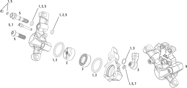 SRAM Piezas de repuesto pinza de frenos X0 (2011-2016) - 1/universal