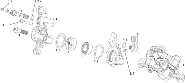 SRAM XX (2012-2016) and XX World Cup (2012) Brake Caliper Spare Parts - 1/universal