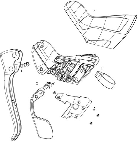 SRAM Ersatzteile Force 22, CX1, 1 / Rival 22, 1 Schaltbremshebel - 4/schwarz