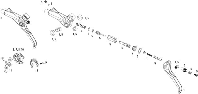 SRAM Pièces Détachées pour Levier de Frein en Carbone X0 (2013-2016) - 1/noir