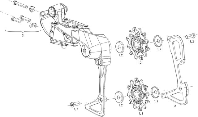 SRAM Piezas de repuesto sistemas de cambios Apex 1/NX - 1/negro