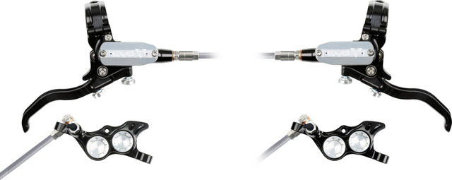 Hope Juego de Frenos de Disco EVO TR4 con Latiguillo de Acero Trenzado - black-silver | Set | left/right (side-specific)
