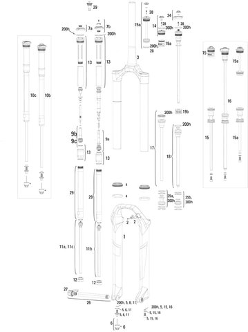 RockShox Repuestos Pike (A1-A2 / 2014-2017) 26" - 2/negro