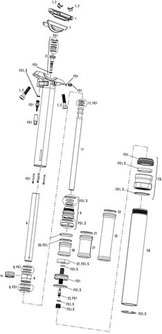 RockShox Pièces Détachées pour Tige de Selle Reverb (A1 / 2010-2012) - 3/universal