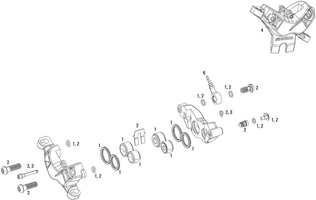 SRAM Ersatzteile Guide RSC (B1) Bremssattel (2017) - 1/universal