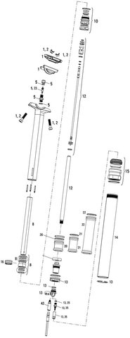 RockShox Ersatzteile Reverb Stealth Sattelstütze (A1 / 2010-2012) - 1/schwarz