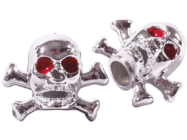 Skull & Bones Valve Caps - silver/Schrader