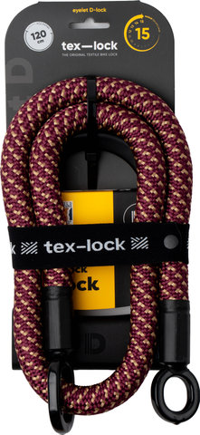 tex-lock Eyelet chain lock + D-lock shackle lock - chateau red