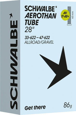 Schwalbe Cámara 17-AE+ Aerothan para 28" - universal | 33-622 a 47-622 | Válvula Schrader (AV) | 40 mm