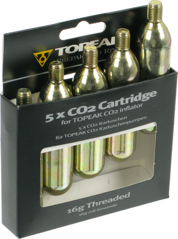 Topeak CO2 Replacement Cartridges with Thread - Set of 5 - universal