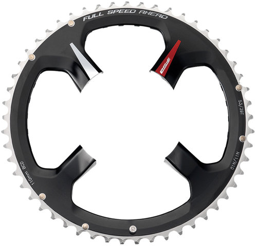 FSA Super K-Force Light ABS, N-11, 4-Arm, 110 mm BCD Chainring as of 2016 - black-red/53 tooth