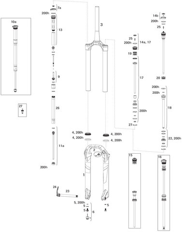 RockShox Pièces Détachées Lyrik RC (B1 / 2016-2017) 29" - 1/29, blanc