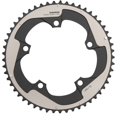 SRAM Plato Red 22 X-Glide Yaw, 5 brazos, círculo de agujeros de 130 mm - falcon grey/53 dientes