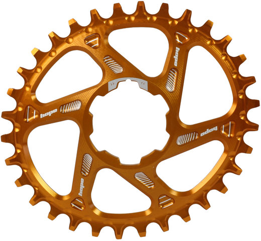 Oval Spiderless Retainer Ring Direct Mount Chainring - orange/32 tooth