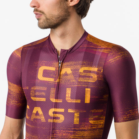 Castelli Maillot Stratus Logo S/S - deep bordeaux winter sky | S