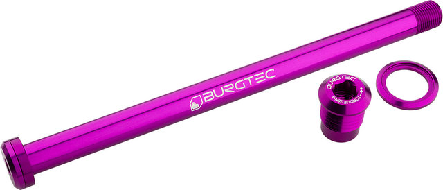 Burgtec Axe traversant arrière 180 mm x 12 mm, pas de filetage 1,00 mm - purple rain/148 mm