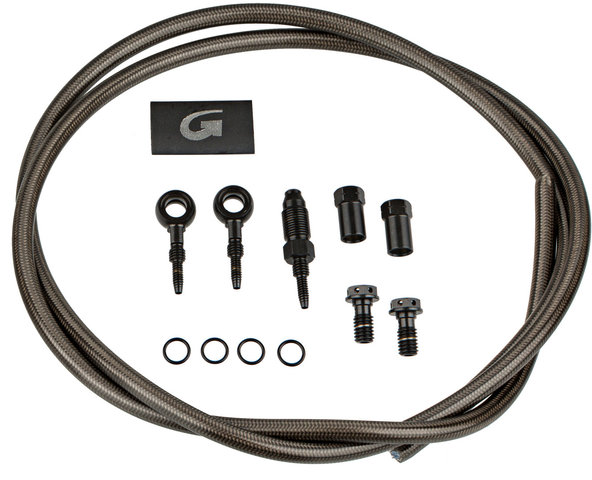 Braided Brake Hose Kit for Shimano Deore/XT/XTR - carbon-look/front