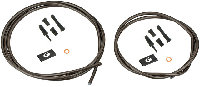 Goodridge Braided Brake Hose Kit for Shimano / Avid / Magura / Hayes / Tektro - carbon-look/set (front+rear)