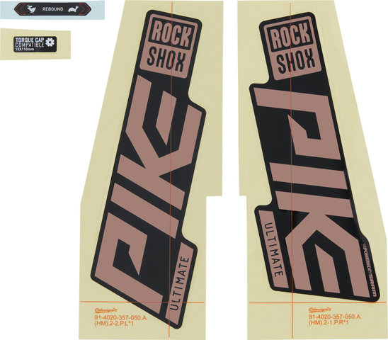 RockShox Sticker Set for Pike Ultimate - 2021 Model - gloss black-matte copper foil