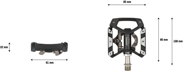 Shimano XT PD-T8000 Clipless/Platform Pedals - black/universal