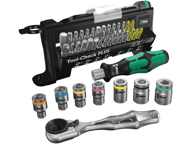 Mini Carraca Zyklop 1/4" con Tool-Check Plus - negro-verde/universal
