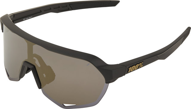 100% S2 Mirror Sports Glasses - matte black | soft gold mirror