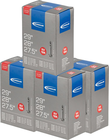 Schwalbe Schlauch 19A Extralight für 27,5" / 28" / 29" - 5 Stück - universal/SV/57-584 bis 40-635/28 x 1,5-2,35 SV/40 mm