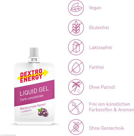 Dextro Energy Liquid Gel Kohlenhydrad-Gel - 18 Stück - blackcurrant-sodium