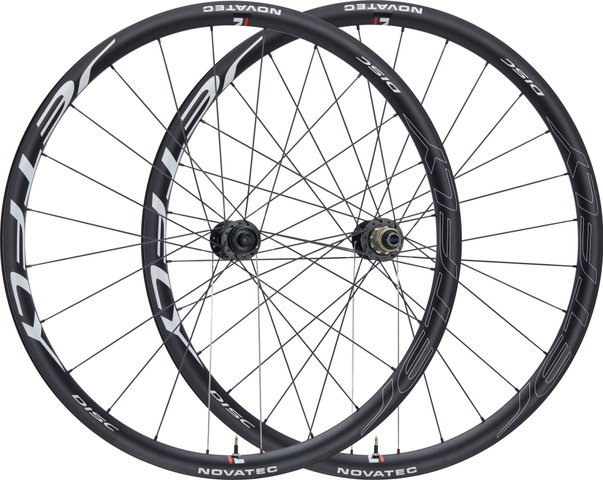 Novatec Set de Roues Jetfly Disc Center Lock 28" - black-white/142 mm/100 mm/SRAM XDR/Non Boost/Non Boost/28"