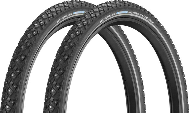 Schwalbe Cubierta de alambre con spikes Marathon Winter Plus 24" en set de 2 - schwarz reflex | 24 | 47 mm | 47-507 | 1.75 