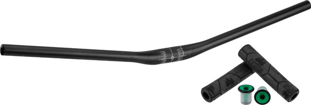 tune Kit de Guidon Courbé en Carbone MTB Low Riser - noir-vert acide | 780 mm | 780 mm
