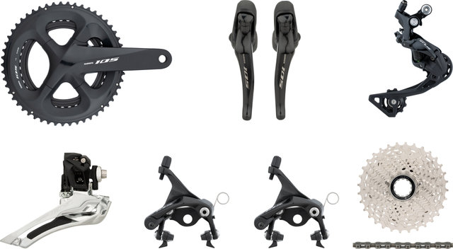 Shimano 105 R7000 group 2x11 39-53 with direct mount (rear seat stay) - silky black | Shimano Road | Shimano Road | Braze-on | 170,0 mm | 39-53 | 11-32