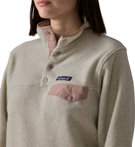 Patagonia Lightweight Synchilla Snap-T Women's Fleece Pullover - oatmeal heather-white moonrise-taupe | S