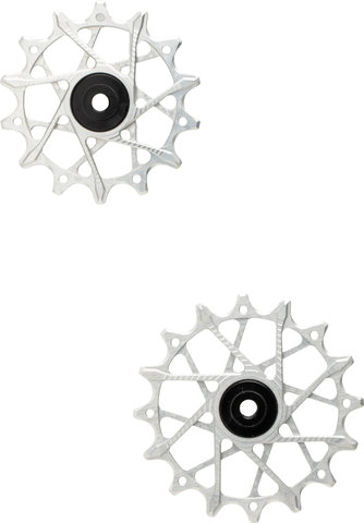 Garbaruk Juego de Poleas 14 + 16 Dientes para Shimano de 12 Velocidades - silver | 14 dientes (polea guía), 16 dientes (polea tensora)