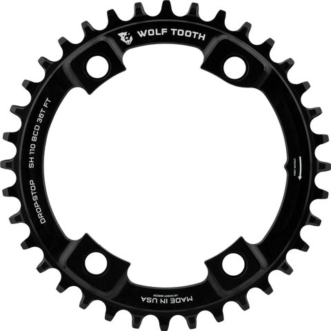 Wolf Tooth Components 110 BCD Asymmetric 4-Arm Chainring for Shimano - black/36 