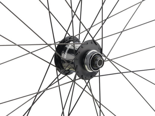 bc basic Mountain Deore Disc Center Lock P-22 29" Laufrad - schwarz/29" VR 12x100 Dynamo