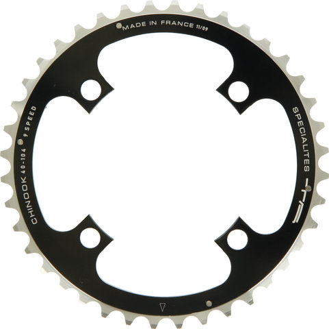 TA Plato Chinook, 4 brazos, medio, círculo de agujeros de 104 mm - negro/40 dientes