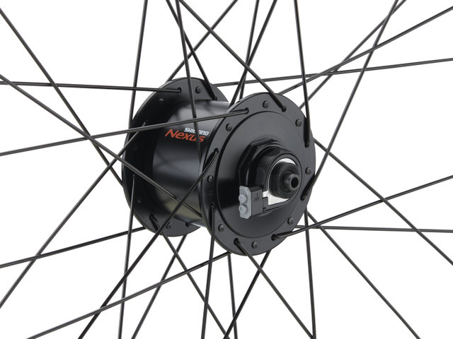 bc basic Set de Roues Urban Acera V-Brake DT Swiss 535 28" - noir | Set de 28" (avant 9x100 Dynamo + arrière 10x135) Shimano