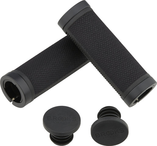 Brooks Cambium Rubber Lenkergriffe für Drehgriffschalter beidseitig - all black/100 mm